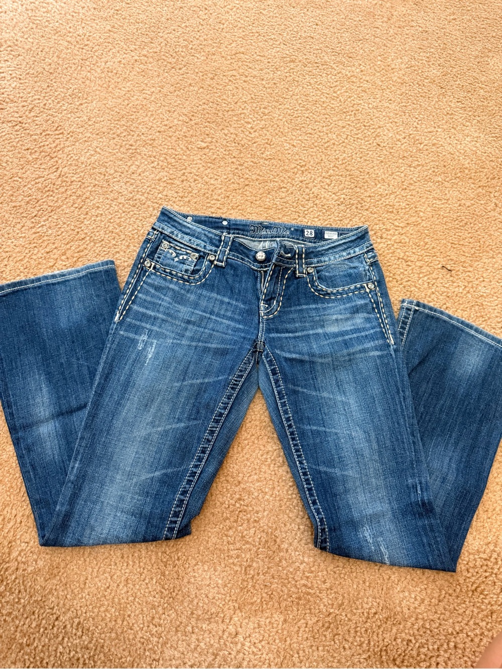 Miss Me Distressed Medium Blue Bootcut Jeans